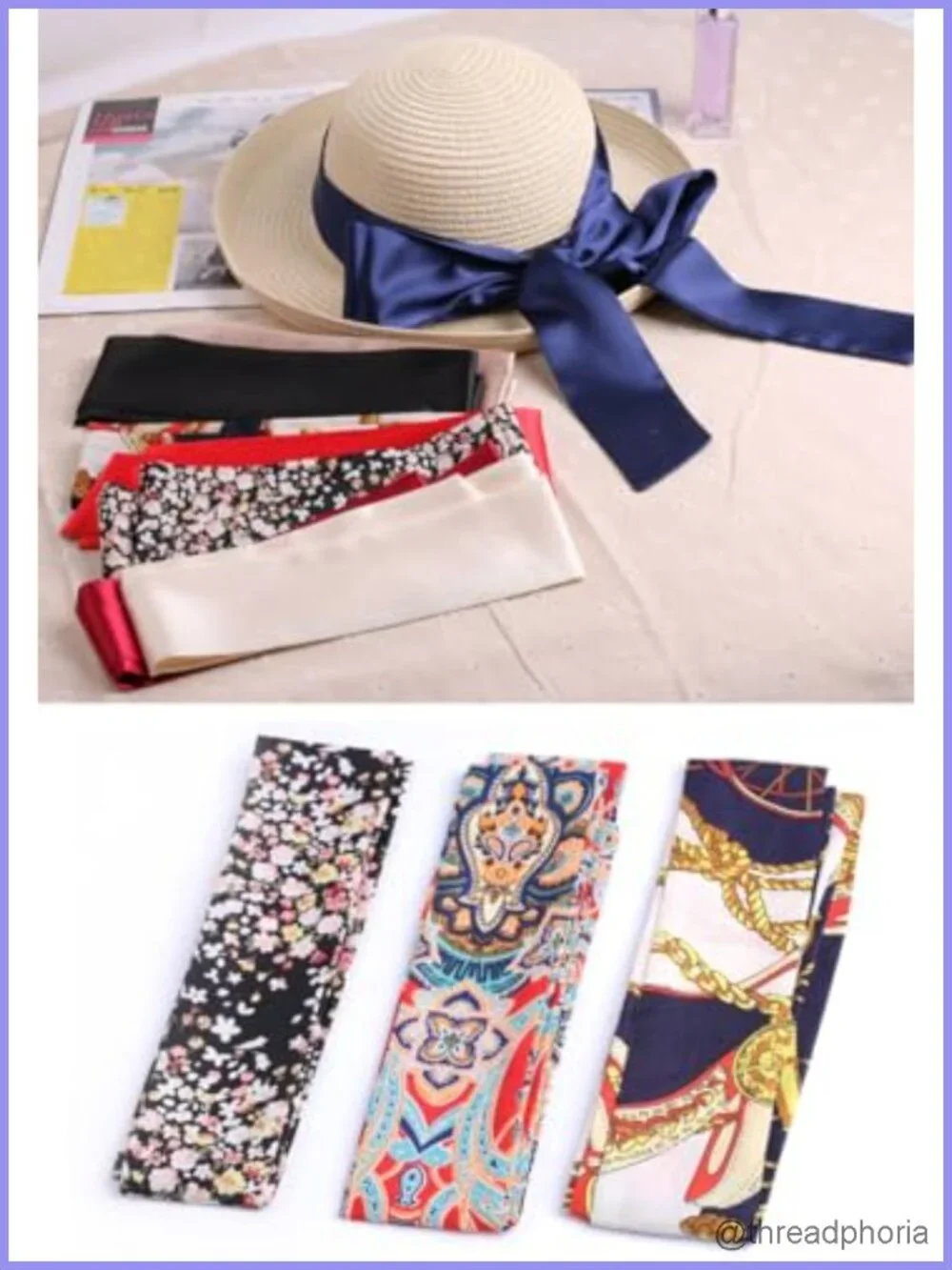 Satin Skinny Scarf Belt Long Ribbon Sash Neckerchief Hair Wrap
